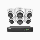 EL200 - 1080p 8 Kanal außen Kabelgebunden Überwachungskamera-Set mit 6 Kameras, intelligenter DVR mit Erkennung von Menschen & Fahrzeugen, 20 Meter Infrarot-Nachtsicht, 4-in-1-Ausgangssignal, IP67